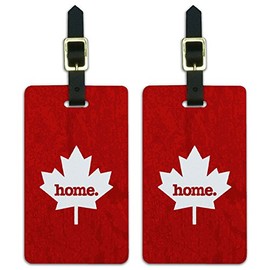 Graphics & More Canada Maple Leaf Home Country Luggage Suitcase Id Tags-Textured Red, White