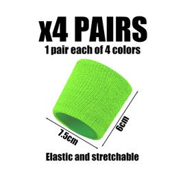 NIDHFG 4 Double Sports Wrist Guards, Classic And Fashionable, Simple Solid Color, Water-Absorbing Wrist Towel, Comfortable And Breathable, Universal Wrist Guards For Men And Women.