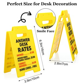 Wanmu Funny Answer Desk Rates Sign, Rates Desk Sign Team Office Gag Gifts Office Cubicle Decor Desks Accessories for Coworker Teammate Employee Boss