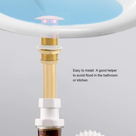 Tapón de Drenaje Emergente - G1 1/4 "- Conjunto de Desagüe de Fregadero sin Desbordamiento - Conjunto de Desagüe Emergente de Lavabo - para Lavabo de Baño de Latón(Oro)