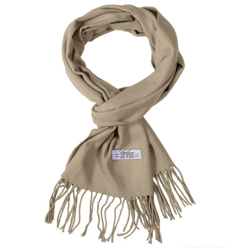 Falari Unisex Cashmere Feel Scarf 78" x 12" Plain Plaid,