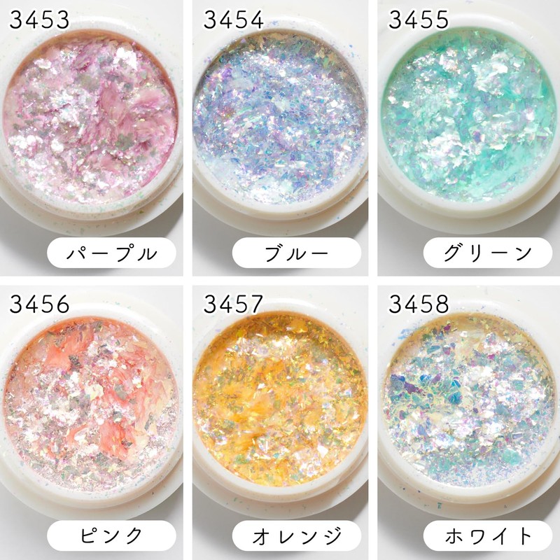Tokyo Koeki T10-J Opal Glitter Powder, 6 Color Set, Approx.