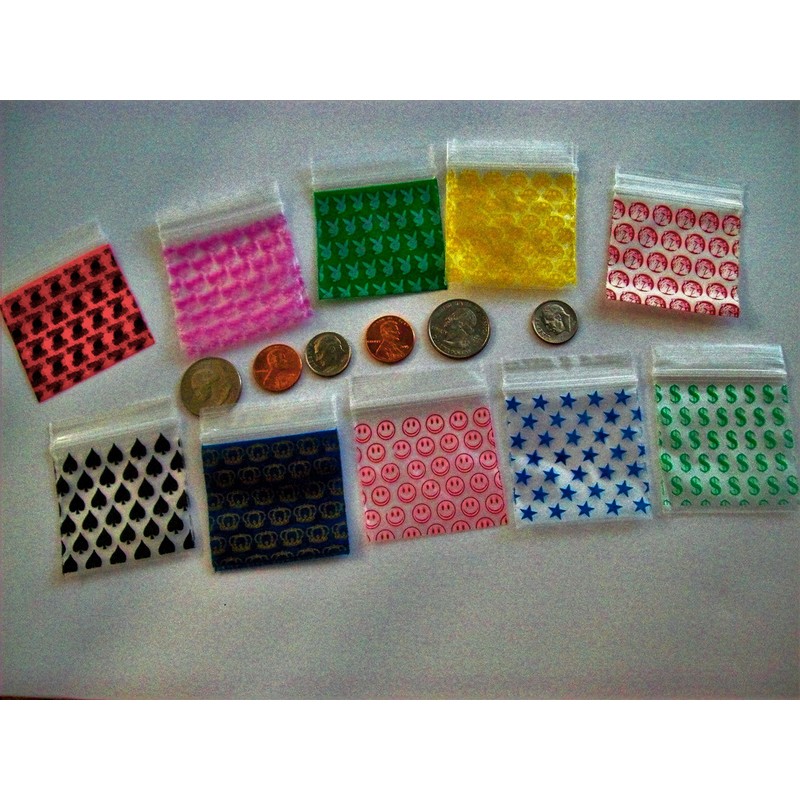 100-2" x 2"+ 20 FREE(10 Mixed Designs)"Variety"ZipL.ReCloseable Bags(3MilsThick)
