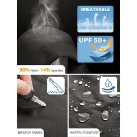 FREE SOLDIER Men's Outdoor Cargo Hiking Pants with Belt Lightweight Waterproof Quick Dry Tactical Pants Nylon Spandex (Gray 36W/32L)