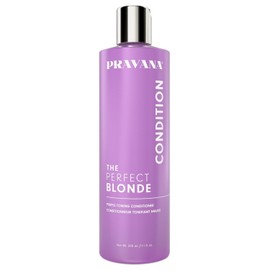 Pravana The Perfect Blonde Purple Toning Conditioner | Neutralizes Brassy, Yellow Tones | For Color-Treated Hair | Adds Strength, Shine, Elasticity | 11 Fl Oz