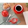 Ceramic Colorful Creamer and Sugar Set with Lid Spoon, Coffee