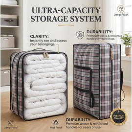 Large Capacity Storage Bag for Quilts, Blankets & Clothes – Reusable Fabric Organizer for Home, Dorms & Moving