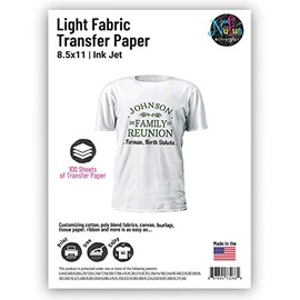 NuFun Activities Inkjet Printable Iron-On Heat Transfer Paper, Light Fabrics, (100 Sheets)