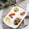 TOPZEA 4 Pack Divided Dinner Trays, Ceramic Serving Platter Dinner