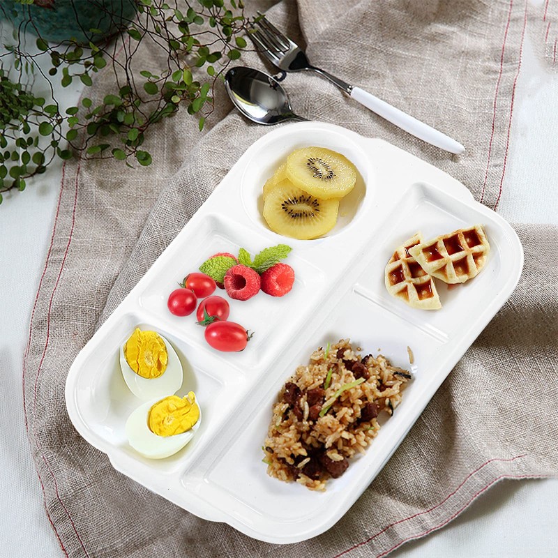 TOPZEA 4 Pack Divided Dinner Trays, Ceramic Serving Platter Dinner