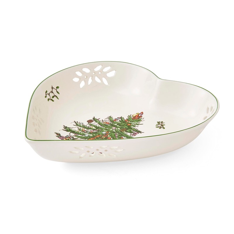 Portmeirion Home & Gifts Pierced Heart Dish Single, Ceramic, Multi-Colour,