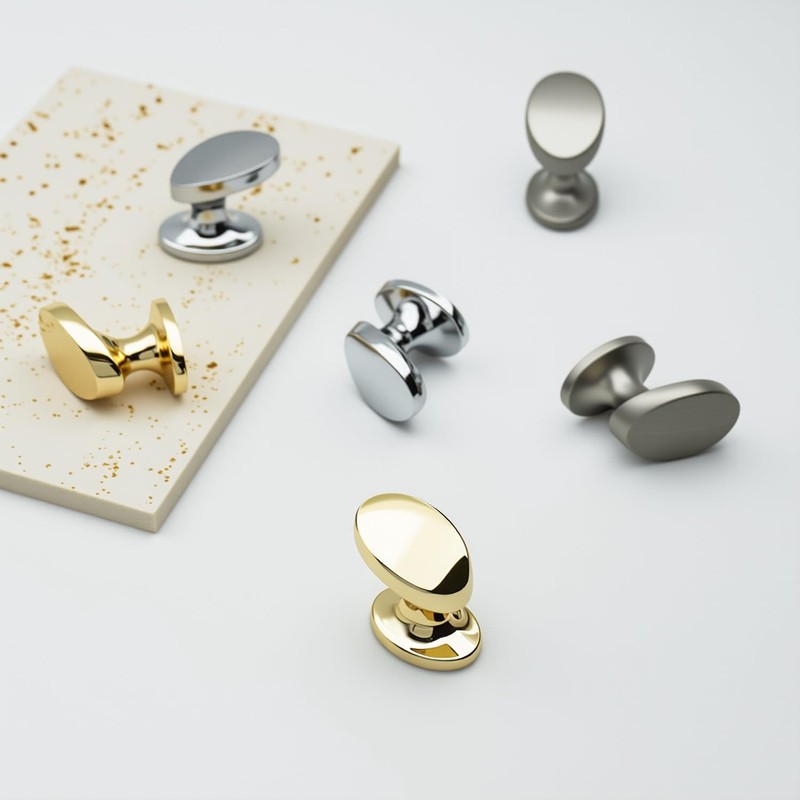 FURFITT 10 Pack Polished Gold Cabinet Knobs Solid Zinc Alloy