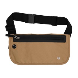 boomie Secure Pocket, Money Belt, Thin, International Travel, Security Pouch, RFID Skimming, Waist Pouch, Valuables Storage, Waist Bag, Large Capacity, Khaki, M, Travel