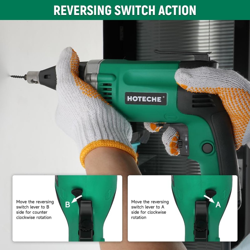 Hoteche 5-Amp Dry Wall Screw Driver, Electric Screwdriver with Variable