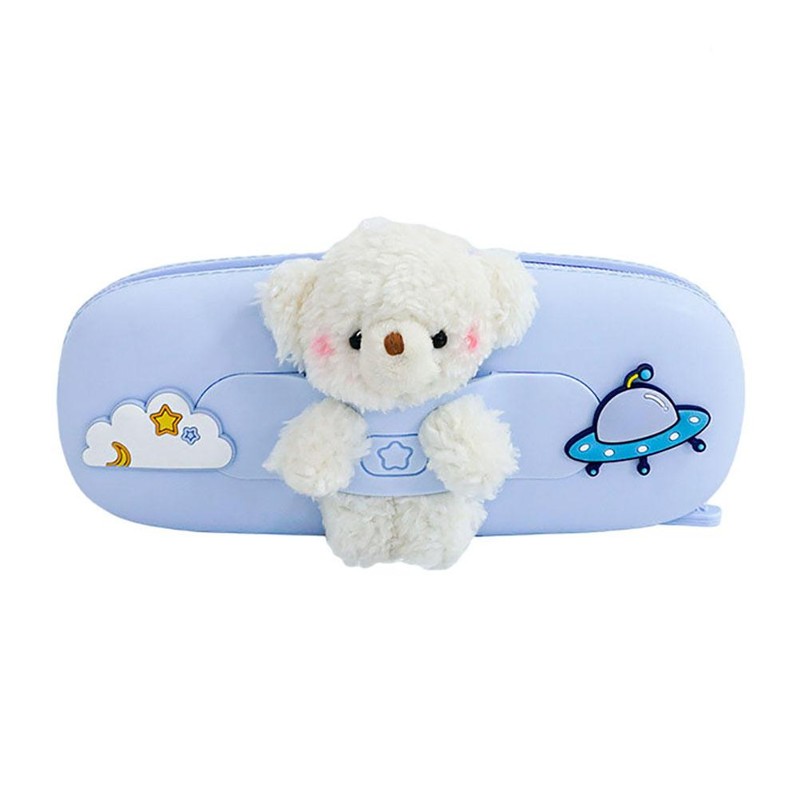 Silicone Pencil Case Cute Cartoon Stationery Plush Doll Animal Storage