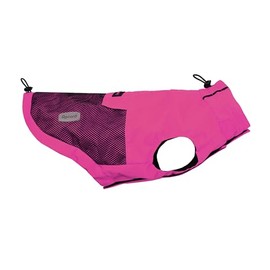 Record - Bequemer, winddichter Regenmantel für Hunde, mit Gummibändern für Pfoten und verstellbarem Halsausschnitt | M, Fuchsia, Rückenlänge 40 cm