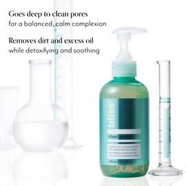 Bliss Clear Genius Clarifying Gel Cleanser – 6.4 Fl Oz – Salicylic Acid BHA to Purify Pores, Remove Excess Oil & Dirt – Non-Drying, Vegan & Cruelty-Free – Tea Tree Scent – Suitable For All Skin Types