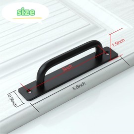 HIDOSNG 2 Pack Sliding Barn Door Handle, Aluminium Alloy Door Pull Handle for Sliding Barn Door Gate Cabinet Closet Drawer Garage Shed, Black