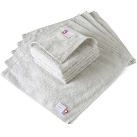 Oruta Face Wash Hand Towel Imabari Certified Natural Imabari Towel 10-Piece Set Made in Japan Oshibori Face Wipe Thin Absorbent Quick-Drying Indoor Drying Cotton 100% (10-Piece Set, Gray)