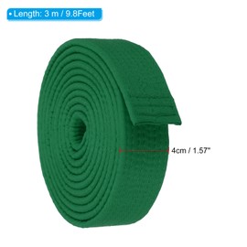 PATIKIL Taekwondo Colored Ranking Belt 1.6" x9.8Ft 3 m, Polyester Martial Arts Judo Karate Belt for Coach Teaching Practice, Green