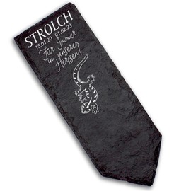 Dekolando Grabstecker Grabschmuck Grabstein - Eidechse - Personalisiert Grab Deko 22x8 Grabdekoration