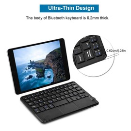 Cuifati Ultra-Slim Mini Touchpad Keyboard, All-in-One Keyboard with Built-in Multi-Touch Trackpad for Smart TV HTPC PC Tablet Google Laptop Windows Android
