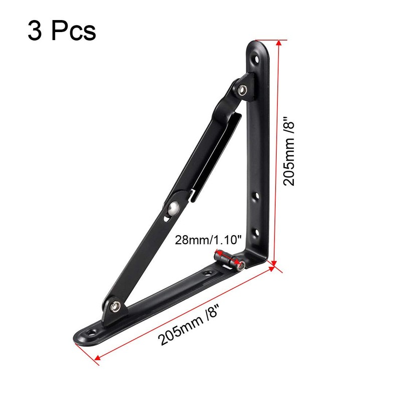 uxcell Folding Bracket 8 inch 205mm for Shelves Table Desk