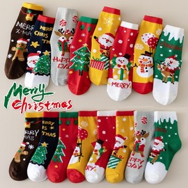 Kids' Christmas Sleep & Santa Socks (nilf1423) One Size / Ages 9-13 Kids' Christmas Socks Group A 20ea