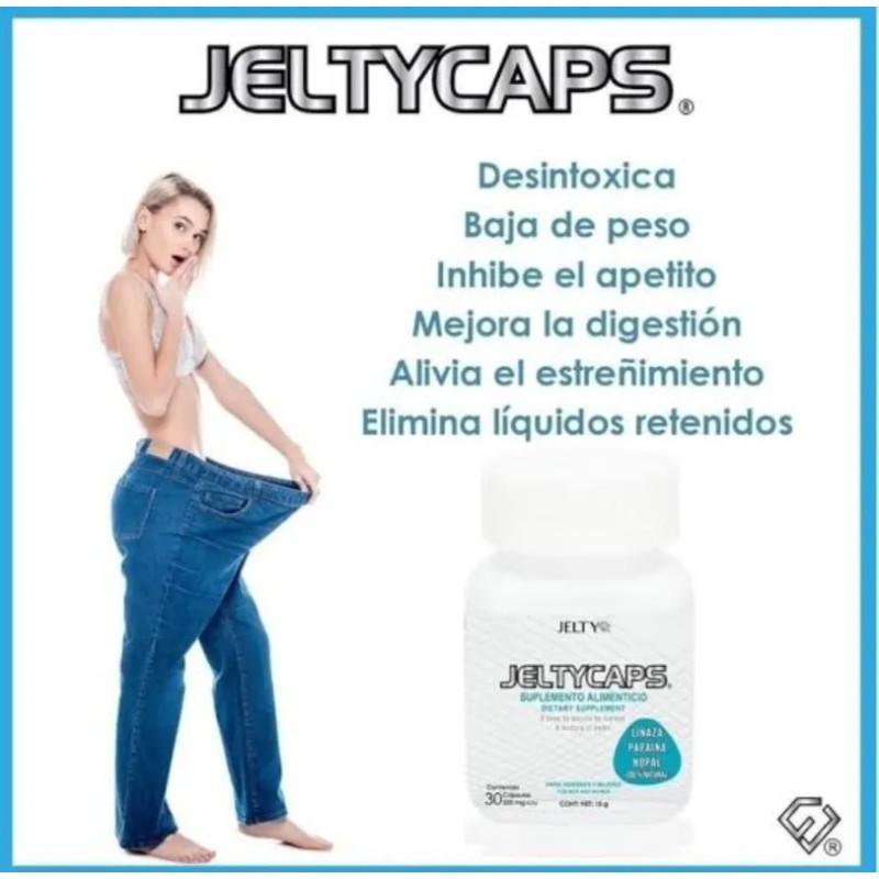 Paquete 3 Botes Jelty Caps Pérdida De Peso Y Reduce