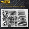 MYWISH 254 Pieces Hex Screws Assortment Kit, 1/4-20 5/16-18 3/8-16,