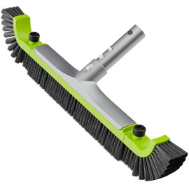 Sepetrel 20” Wide Pool Brush Head for Cleaning Pool Walls,Heavy Duty Inground/Above Ground Aluminum Swimming Pool Scrub Brushes with Curved Ends & Premium Strong Bristle,Green