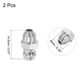 uxcell 2Pcs Stainless Steel Straight Grease Fitting 1/4-28 Inch Thread Hydraulic Grease Fitting Accessories