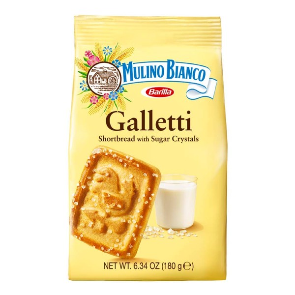 Mulino Bianco Galletti Shortbread Biscuits With Sugar Crystals, 3 Count (Pack of 3)