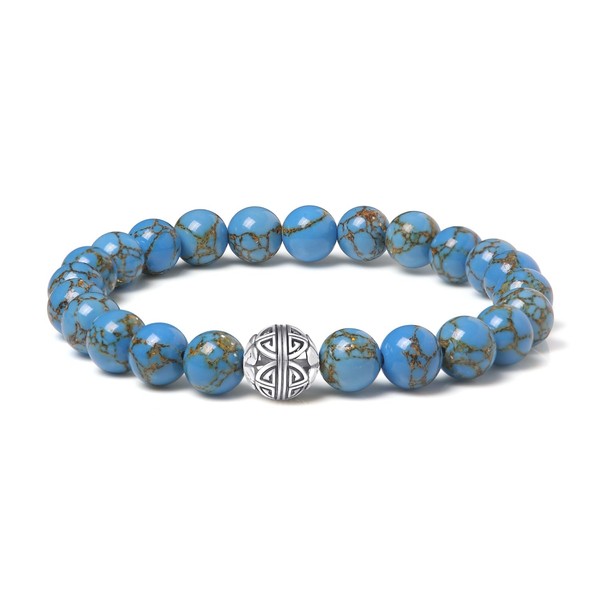 MetJakt Natural 8 mm Gemstones Healing Crystal Bracelet, Stretchy Beads