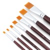 Transon Flat Paint Brush Set 7pcs for Acrylic Watercolor Gouache
