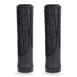 ZOOENIE 1 Pair Bike Handlebar TPR Grips Non-Slip Rubber Bicycle Grip Protection MTB Grips Fixed Lock Rings Gear Non Slip Shock Absorption Anti-skid Bar End (Black)