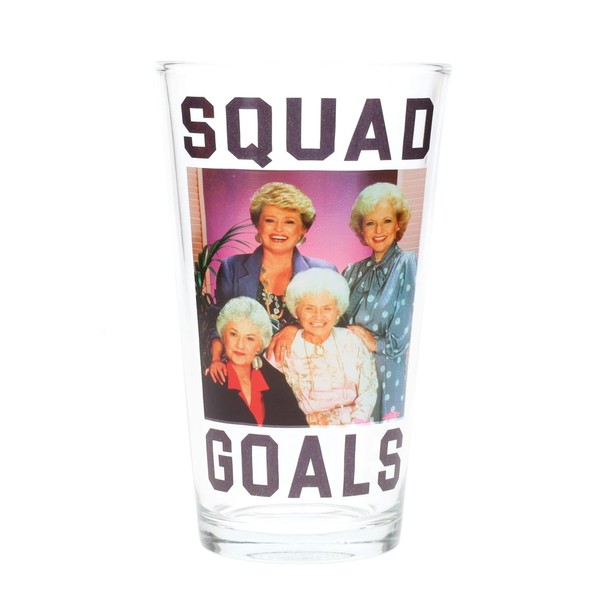Silver Buffalo The Golden Girls Squad Goals パイントグラス | 伝統的なビールマグタンブラー お酒 飲み物用 | 容量15オンス