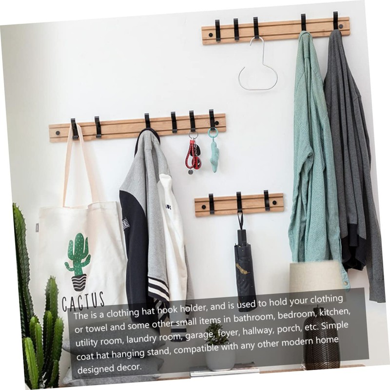 LABRIMP 1 Set Modern Bamboo Coat Hat Rack Stylish Hanging