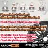 ARROW 20pcs Black M14x1.5 Cone Seat Lug Bolt 28mm Shank/17mmHex