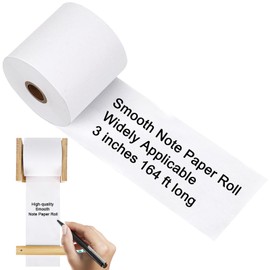 (Only Paper Roll) 3 Inch White Kraft Note Roll for Wall Mounted Holder Grocery List Memo Board Butcher Paper Holder for Home Decor DIY to-do List 164ft
