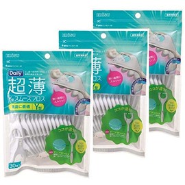 [Bulk Purchase] Ultra-thin Y-Shape Smooth Floss 30 Pieces x 3 Pieces Set, Shrimp, Daily and Deep Teeth