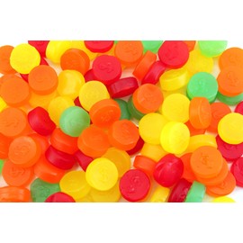 Planet Sweets Assorted Fruit JuJu Coins Jelly Gummy Candy - 8 Ounce - Chewy Bulk Party Favor Candies