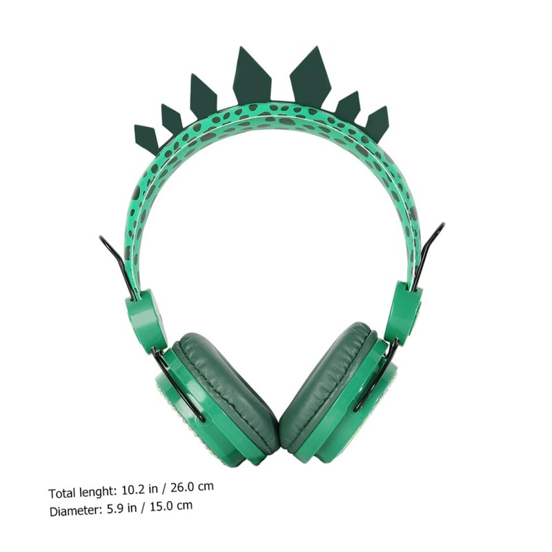 TEHAUX Adorable Dinosaur Rhinestone Headphones with Mic Headset for Boys