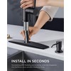 FORIOUS Black Kitchen Faucets with Soap Dispenser, Kitchen Faucet with