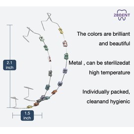 2 Pcs Temporary Tooth Decoration with Metal Wires Bracket Orthodontic Ligature Ties, Fashionable Colorful Fake Braces for Orthodontists Help Patients Understand Their Treatment (Green)