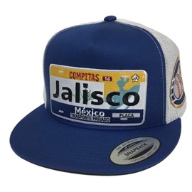 Placa de Jalisco con Charros a lado hat Royal White mesh
