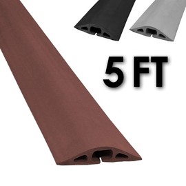 Electriduct D-2 Rubber Duct Cord Cover - 5 Feet Brown Floor Cable Protector
