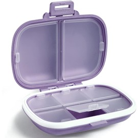 Holii Pastillero De Viaje, Pastillero Portátil De 8 Compartimentos, Pastillero Diario Para Guardar Vitaminas, Pastillero Pequeño Para Bolso De Bolsillo, Organizador De Medicamentos(Morado) 1 Unidad(Pa