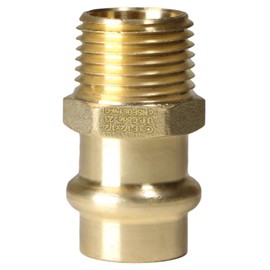 XFITTING Brass Press 1/2 inch x 1/2 inch Male NPT Press Coupling, Brass Press MNPT Coupling, 2 Pieces