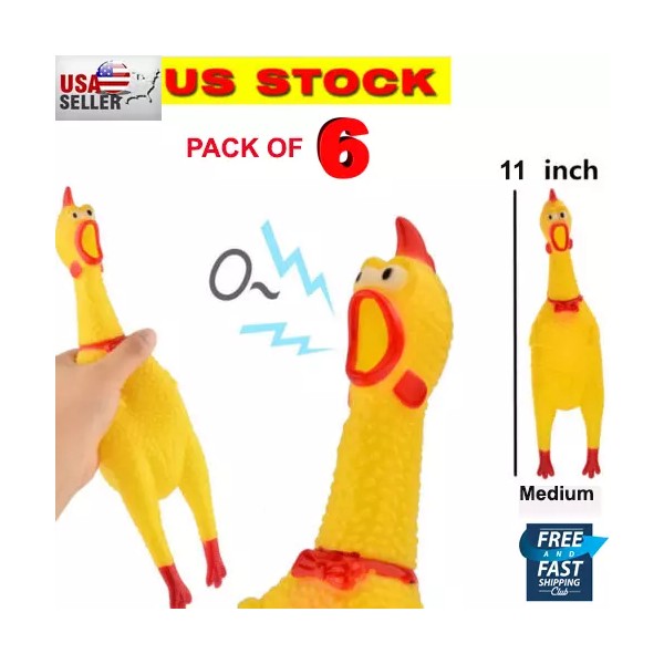 Unbranded Rubber Screaming Chicken Toy Rubber Squawking Fun Dog Toy,Large